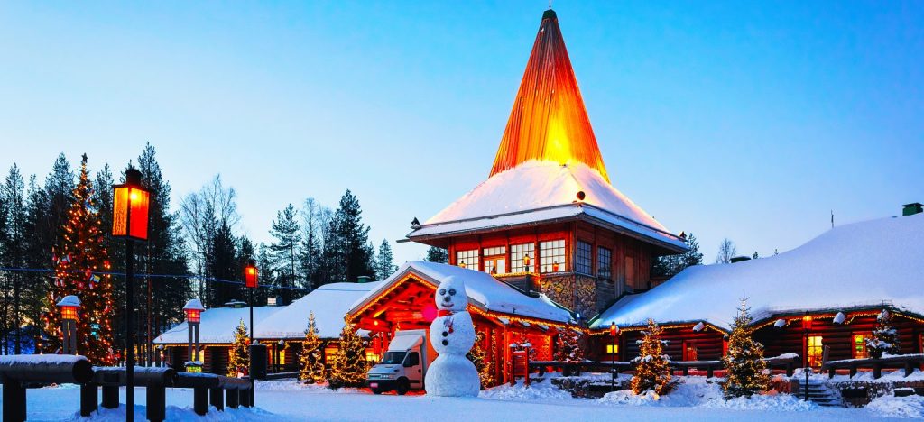 Snowy Santa Claus Village in Finland