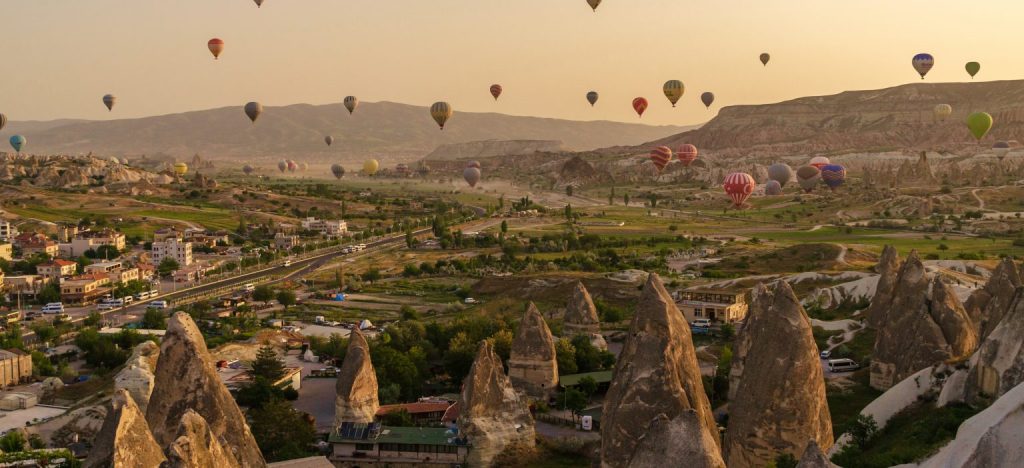 Hot air balloon ride over Cappadocia, Turkey