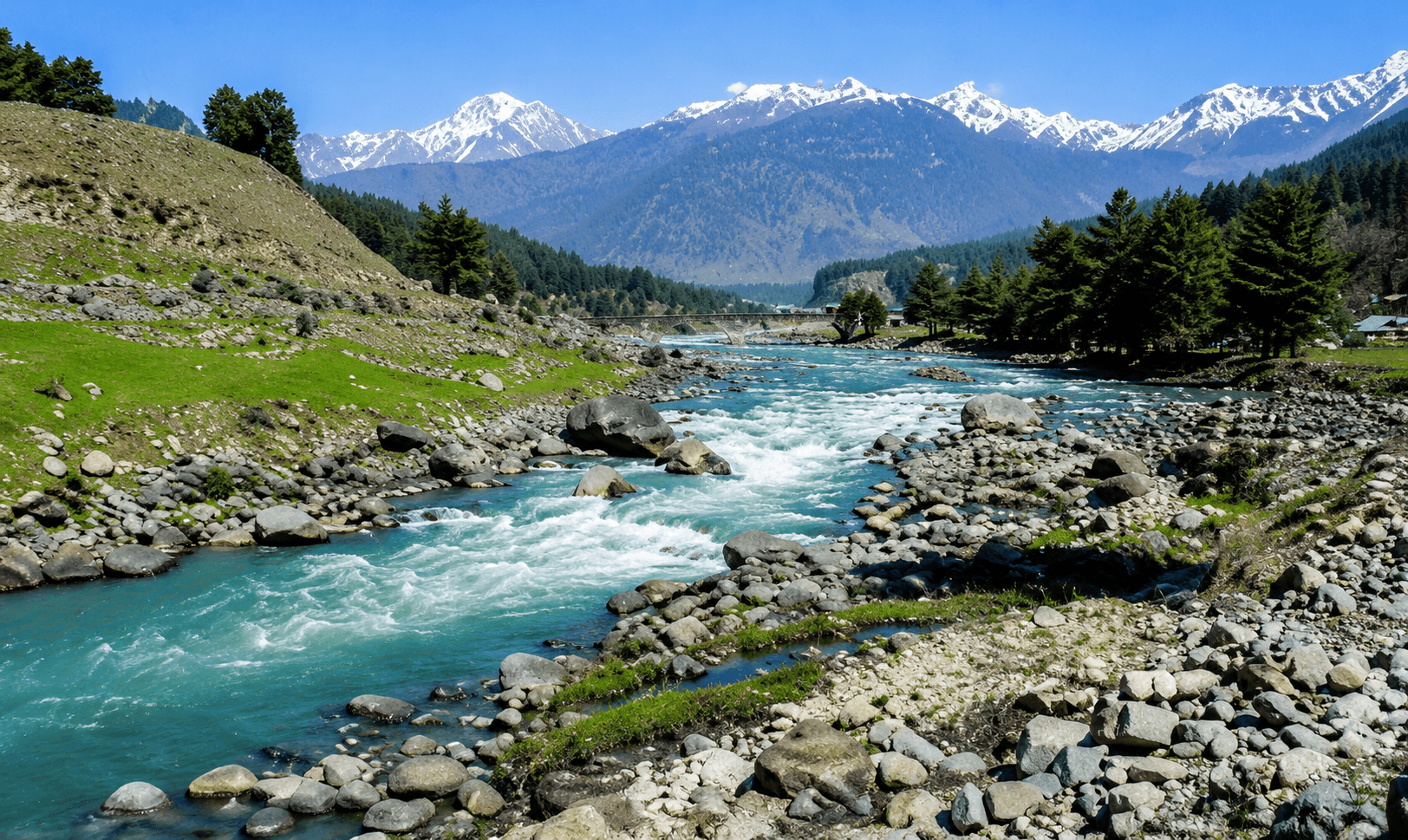 SRINAGAR - PAHALGAM 7200 FEET, 148 KMS, 4.5 HRS ONE WAY)